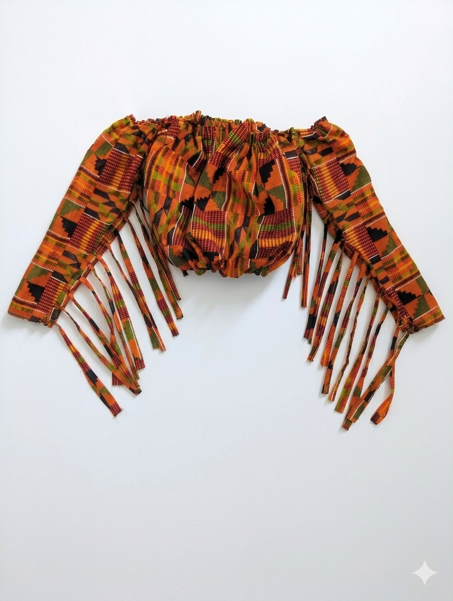 Vibrant Kente Fringe Crop Top (PRE-ORDER)