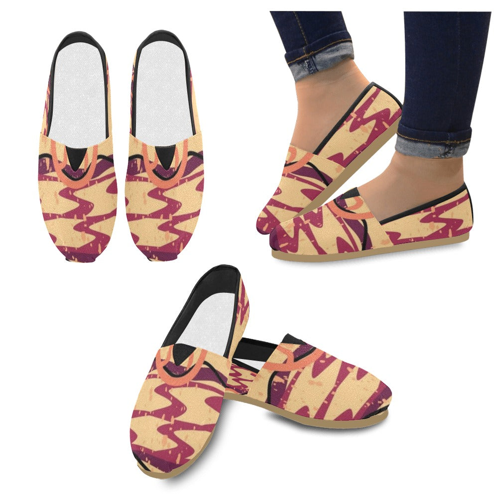 Ankara Watermelon-berry Casual Canvas Women's Shoes (Model004)