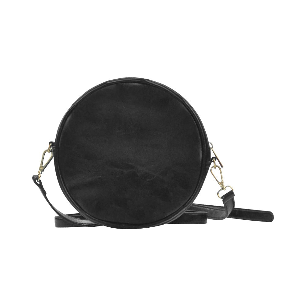 Kente Roll Bag Black Round Messenger Bag (Model 1647)