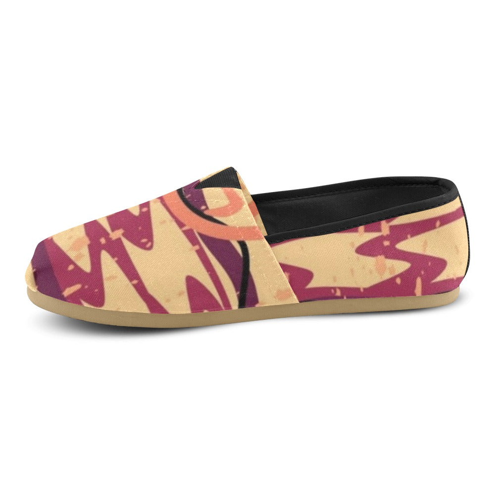 Ankara Watermelon-berry Casual Canvas Women's Shoes (Model004)